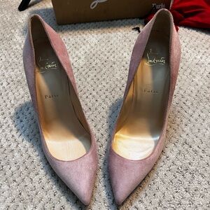 Christian Louboutin Women’s Pigalle Follies 100 Pink Suede Heels
